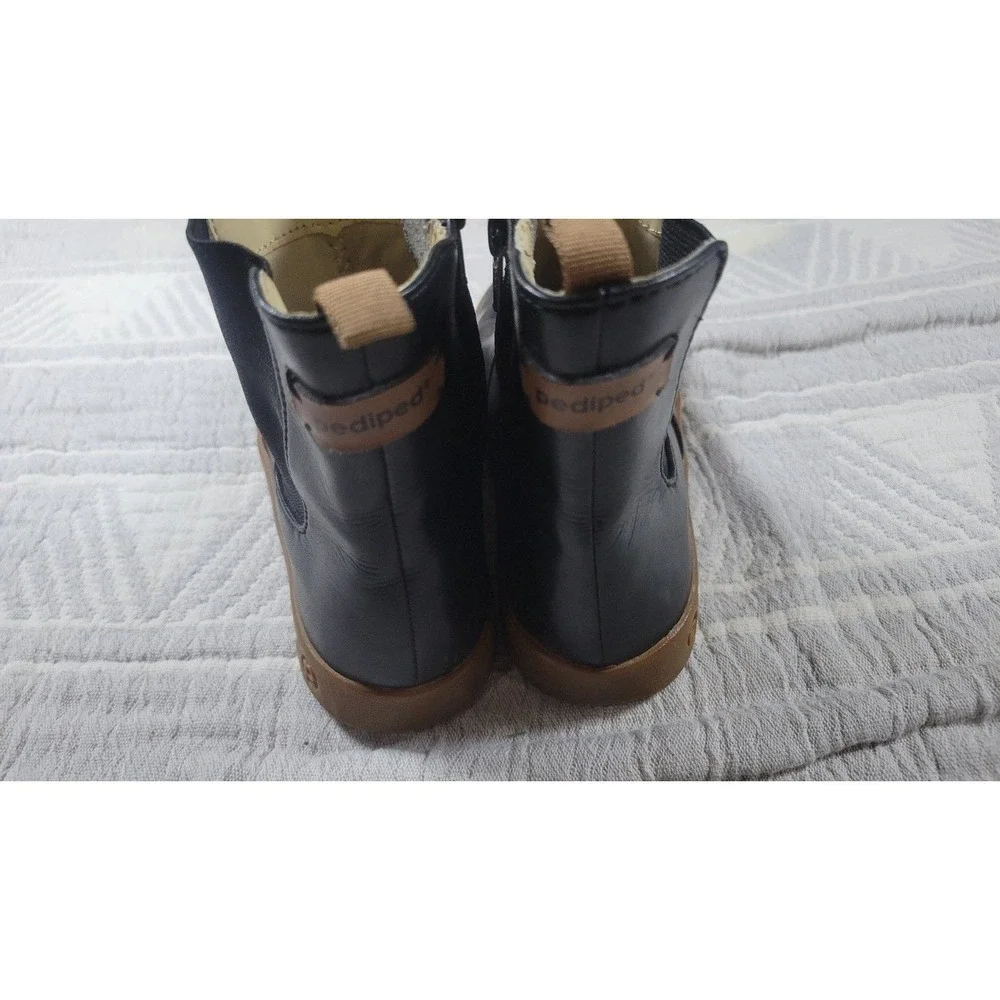 Pediped Flex Chelsea Boots Kids Size‎ 12–12.5 EU 29 Black Leather Ankle Boots